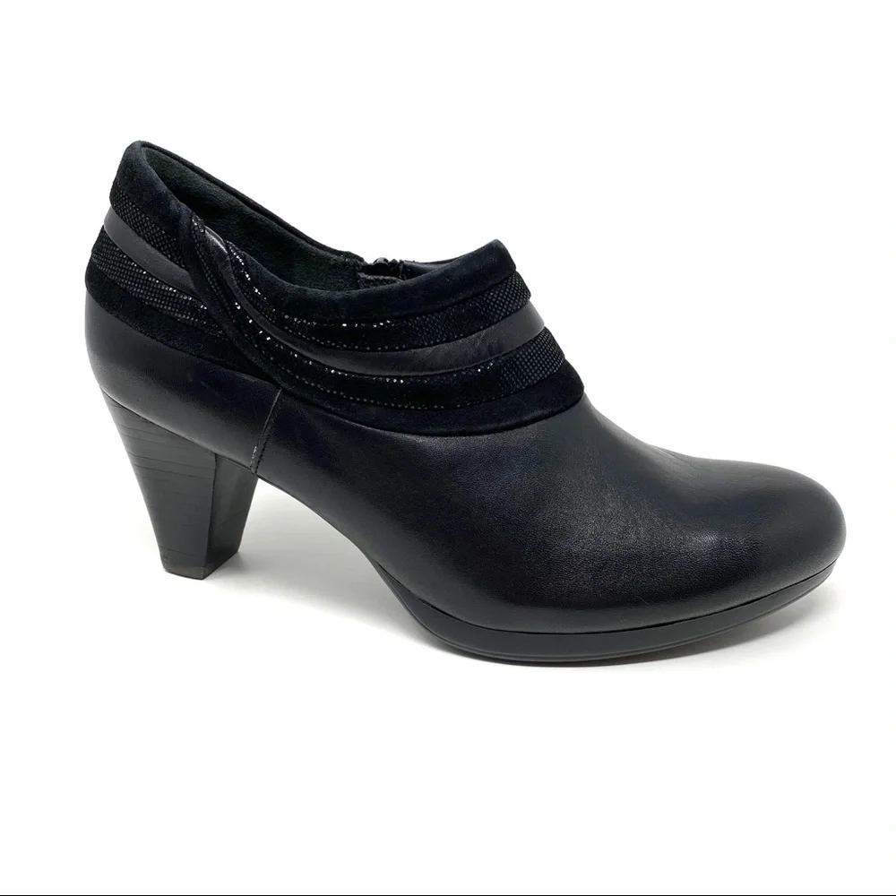 Ziera Zambra black suede sparkle booties